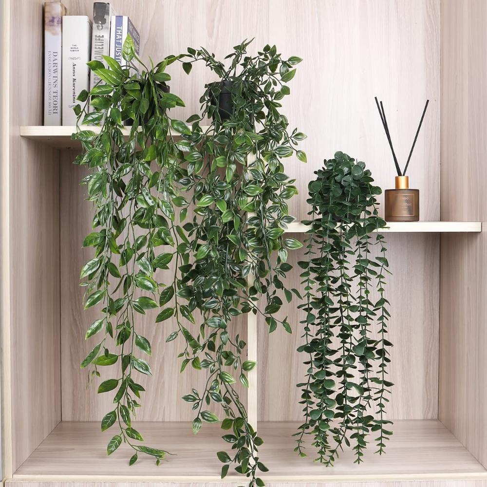 String Of Pearls Plant - พืชแขวนประดิษฐ์พร้อมหม้อพืชปลอมแขวน Vines ชั้นวางพืชตกแต่งกระถางต้นไม้สําหรับตกแต่งบ้านในร่มกลางแจ้ง