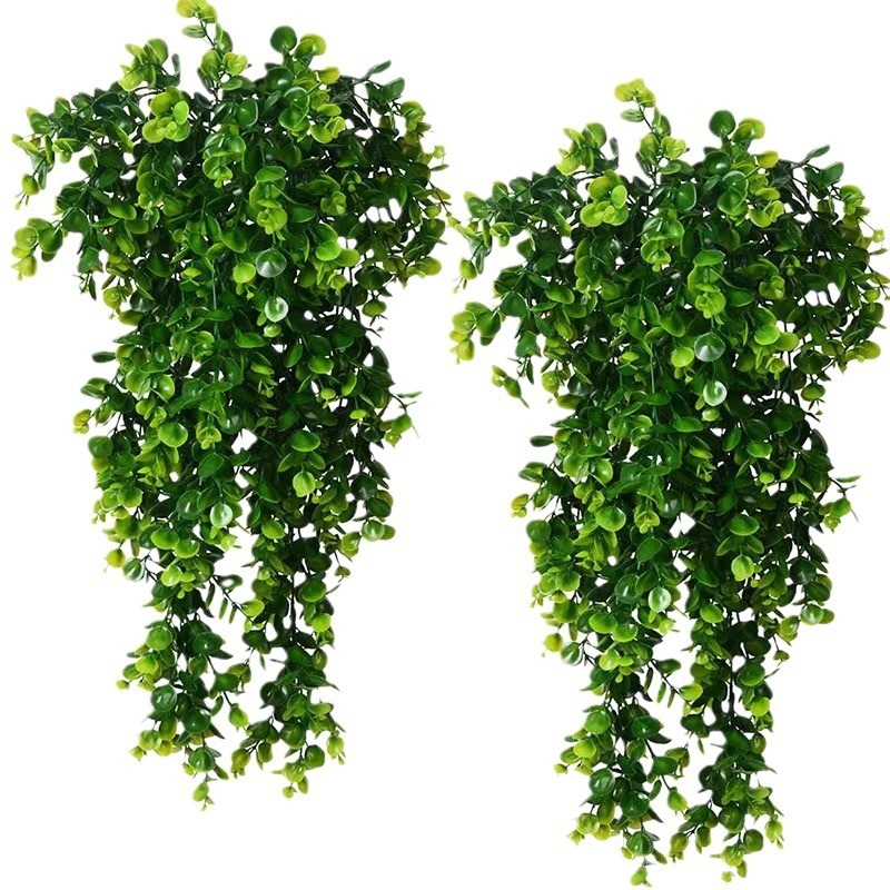 String Of Pearls Plant - 1 ชิ้นประดิษฐ์ 5 ส้อมหวายยูคาลิปตัสแขวนผนังจําลอง Greenery ปลอมแขวนพืช